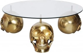 Masuta de cafea design unicat Skull 90cm gold
