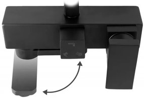 Baterie pentru dus Jack negru mat - H 102 cm