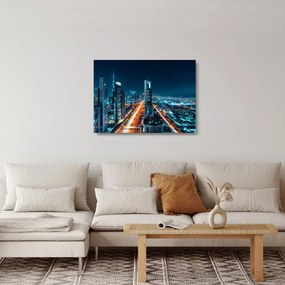 Tablou pe sticlă - Noaptea la Dubai (70x50 cm)