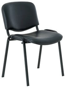 Scaun de conferinta piele ISO - picioare negre, negru