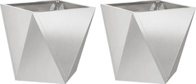 vidaXL Jardinieră 2 pcs Argintiu 40 x 40 x 40 cm Oţel inoxidabil