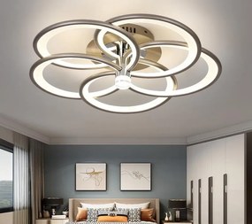 Lustra LED Cu Telecomanda, Elit's, ARGINTIU, wifi 2.4G Lumina/rece/calda/neutra intensitate reglabila, 144W