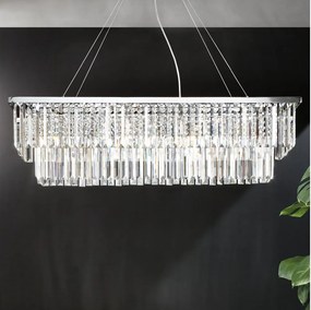 Ondaluce - Candelabru cu cristale pe cablu DAIQUIRI 8xE14/10W/230V crom lucios