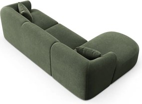 Colțar verde cu tapițerie din catifea (cu colț pe partea stângă/cu șezlong) Campi – Cosmopolitan Design