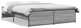 3279880 vidaXL Cadru de pat, gri sonoma, 160x200 cm, lemn prelucrat și metal