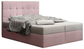 Pat matrimonial Boxspring 140 cm Duel 2 (Roz) ( cu saltea și sp. depozitare). 1046446