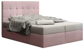 Pat matrimonial Boxspring 180 cm Duel 2 (Roz) ( cu saltea și sp. depozitare). 1046462