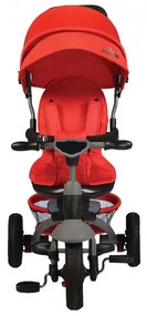 Tricicleta cu copertina detasabila NOVOKIDS™ King Trike , Cu sonerie si melodii, Roti gonflabile din cauciuc, Pozitie somn, Pedale si maner pentru