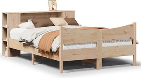 vidaXL Cadru de pat fără saltea, 140x200 cm, lemn masiv pin