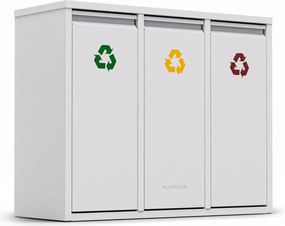 Klarstein Ordnungshüter 3, coș de gunoi, 45 litri, 3 coșuri de reciclare, montare pe perete