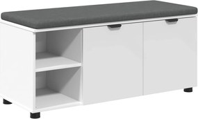 vidaXL Bancă pentru hol cu pernă cu raft cu ușă Alb 100 x 38 x 46 cm