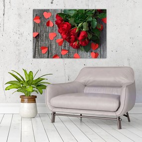 Tablou - cu buchet de flori (90x60 cm)