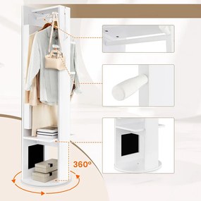 Dulap de bijuterii rotativ cu oglindă întreagă și cuier