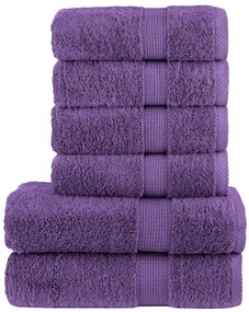 vidaXL Set de prosoape premium SOLUND, 6 piese, violet, 600 g/m²