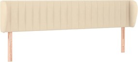 vidaXL Tăblie de pat cu aripioare crem 183x23x78/88 cm material textil