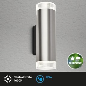 Aplică LED de exterior Brilo 2xGU10/4,7W/230V IP44 4000K crom mat