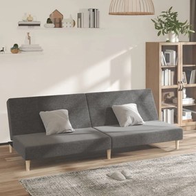 337274 vidaXL Canapea extensibilă cu 2 locuri, gri deschis, textil