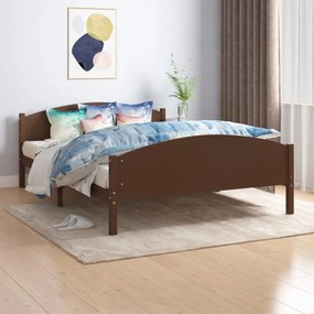 322045 vidaXL Cadru de pat, maro închis, 160x200 cm, lemn masiv de pin
