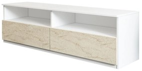 Masă TV Naturalia T (alb + travertin). 1127708