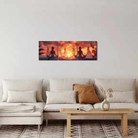 Tablou - Yoga în natură (cu ceas) (90x30 cm)