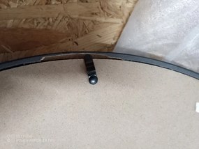 OFERTA Oglinda rotunda neagra cu maner din piele NAHAD Ø50 cm clasa II