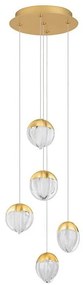 Lustra cu 5 pendule LED ALICIA auriu