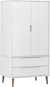vidaXL Șifonier "MOLDE", alb, 90x55x175 cm, lemn masiv de pin