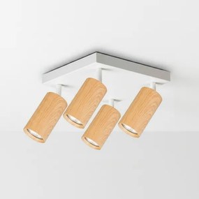 Brilagi - Spot SELE SQUARE 4xGU10/30W/230V alb/decor stejar