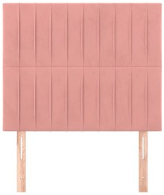Tablii de pat, 2 buc, roz, 80x5x78 88 cm, catifea 2, Roz, 80 x 5 x 118 128 cm