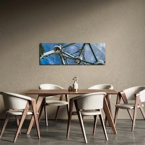 Tablou- atomium la Bruxelles (cu ceas) (90x30 cm)