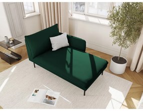 Șezlong verde închis cu tapițerie din catifea (cu colțar pe partea dreaptă) Vienna – Cosmopolitan Design