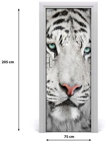 Autocolante pentru usi tigru alb