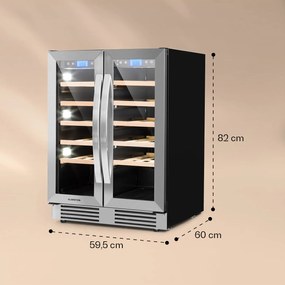 Vinovilla Duo42 Frigider de vinuri cu 2 zone, 126l, 42 de sticle, 3 culori, ușă din sticlă