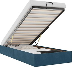 vidaXL Cadru de pat otoman fără saltea Albastru închis catifea