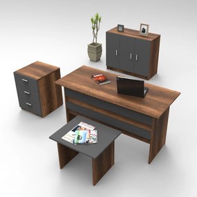 Set pentru birou Vincent 12 (nuc + antracit). 1072643