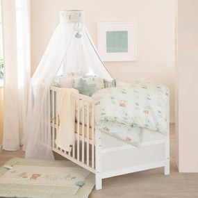 Lenjerie de pat pentru copii verde-deschis din bumbac pentru pătuț 100x135 cm Woodland Buddies – Roba