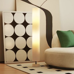 HOMCOM Lampadar de coloana din in pentru sufragerie cu comutator pe picior, 2 x soclu E27, 120 cm, bej | Aosom Romania