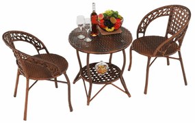 Set de gradina din rattan  1 + 2, maro, JARUB