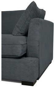 Canapea gri cu tapițerie din catifea reiată 236 cm Mobby – Scandic