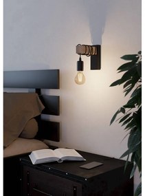 Aplică de perete neagră/în culoare naturală TOWNSHEND – EGLO