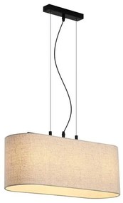 Lustra suspendata cu abajur oval in Hessian