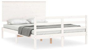 3195192 vidaXL Cadru de pat cu tăblie dublu mic, lemn masiv