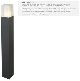 Stalp iluminat exterior H-90cm Outdoor 2582-900GY SRT