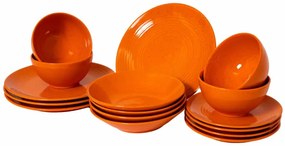 Set Complet Serviciu De Masa, Saffron Desert, 16 piese, pentru 4 persoane, Cesiro, Orange Spirala