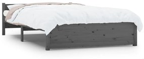 815041 vidaXL Cadru de pat, gri, 120x200 cm, lemn masiv