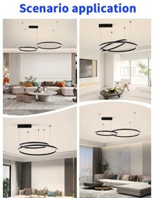 Lustră LED dimabilă Immax NEO 07216L FINO 93W/230V 60/80 cm negru Tuya + telecomandă