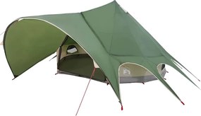 vidaXL Cort Teepee pentru 5 Persoane Verde și gri 600 x 600 x 347 cm