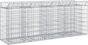 vidaXL Pat ridicat din gabion 2 pcs Argintiu 200 x 50 x 80 cm