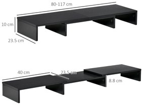 Vinsetto Stand pentru doua monitoare cu lungime si unghi reglabil, stand ridicare ecran pentru laptop, computer | Aosom Romania