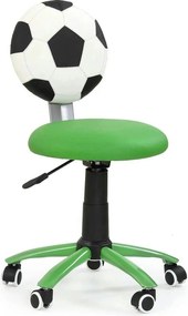 Scaun de birou pentru copii GOL, verde/alb/negru, piele ecologica, 39x